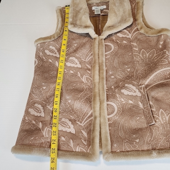 Coldwater Creek vest size M women faux suede fur pockets - Picture 4 of 9